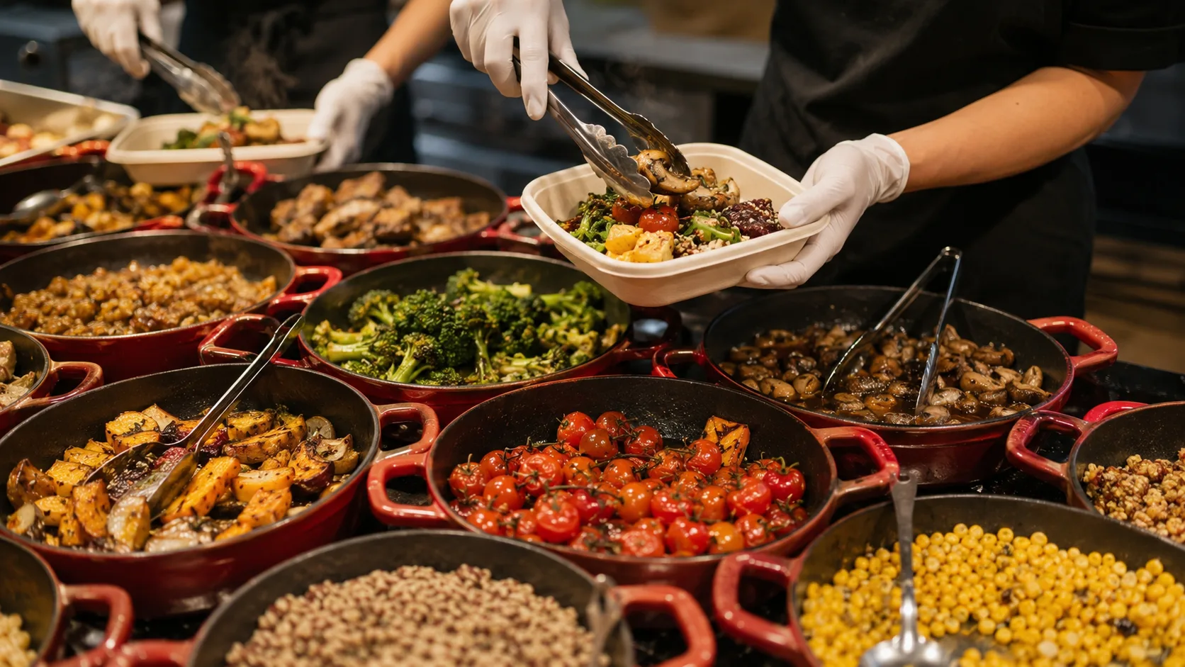 AcaiFlow counter with freshly prepared wholefood ingredients