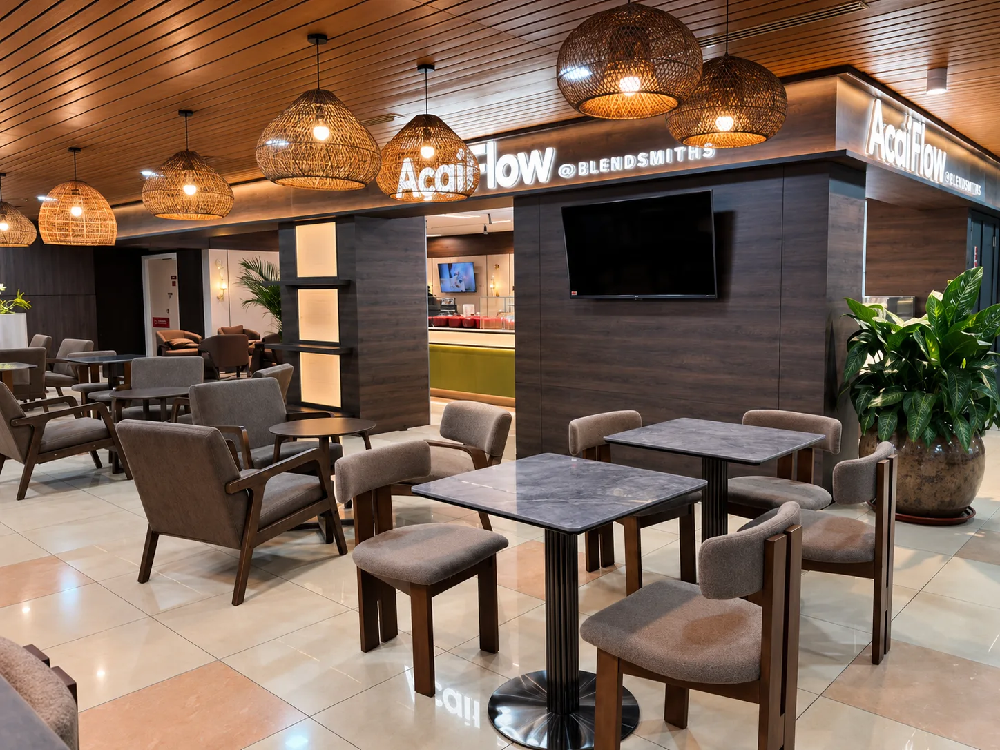 Inside the AcaiFlow store at Kuching International Airport